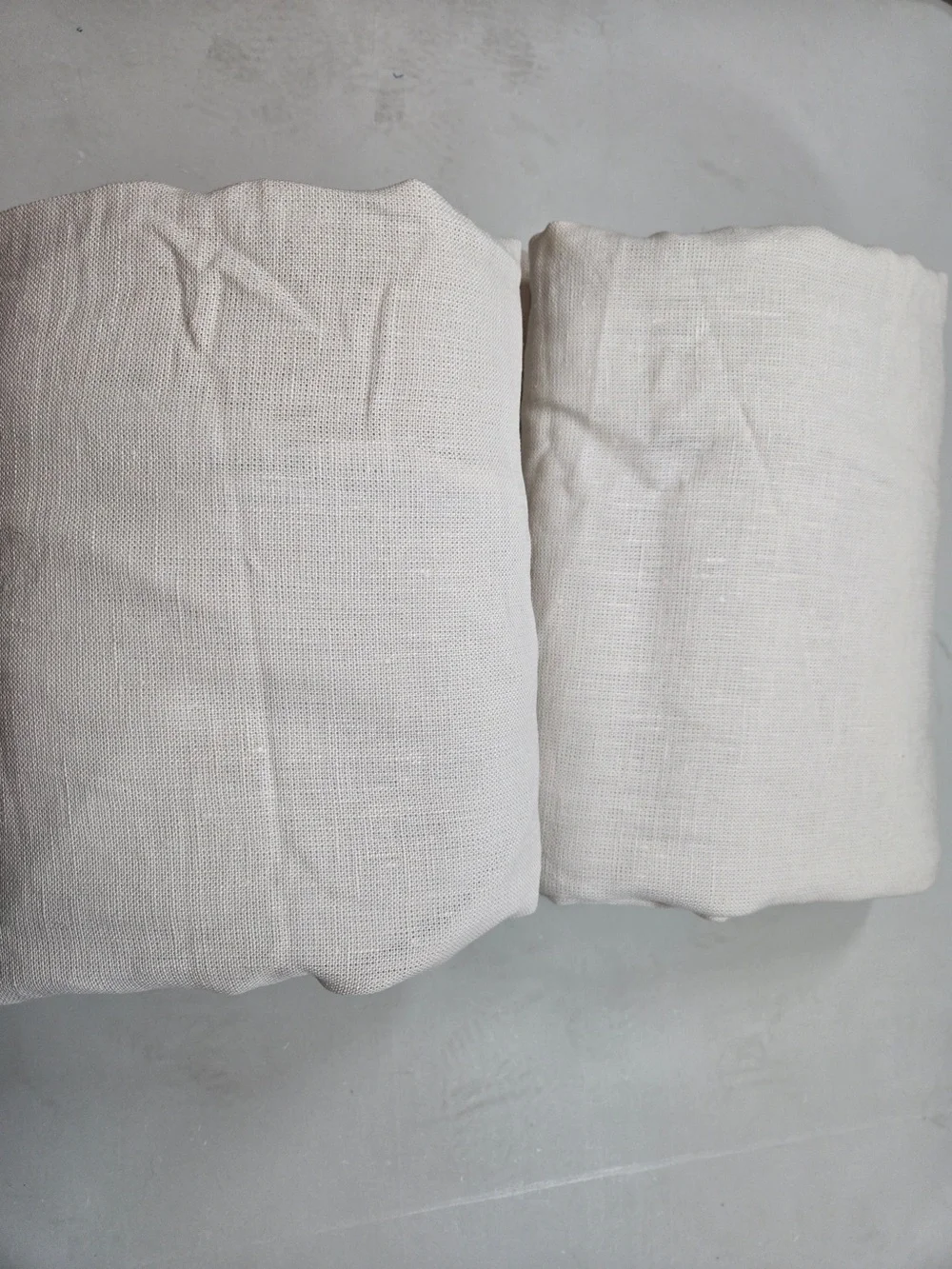 QUINCE Set Of 2 48x96 Heavyweight European Linen Room Darkening Curtains 0103